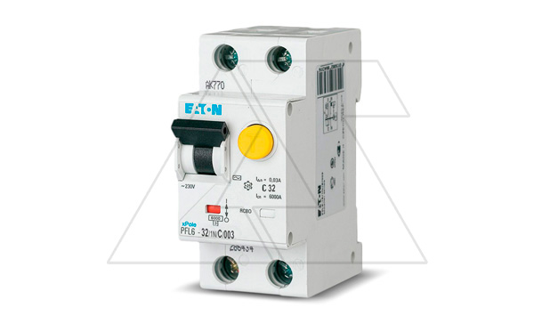 Дифф. авт. выключатель PFL6-32/1N/C/003, 1P+N, 32A, хар-ка C, 6kA, 30mA, тип АС, 2M