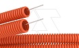 Труба ПНД гибкая гофр. д.16мм, лёгкая с протяжкой, 25м, цвет оранжевый от интернет-магазина amperkin.by