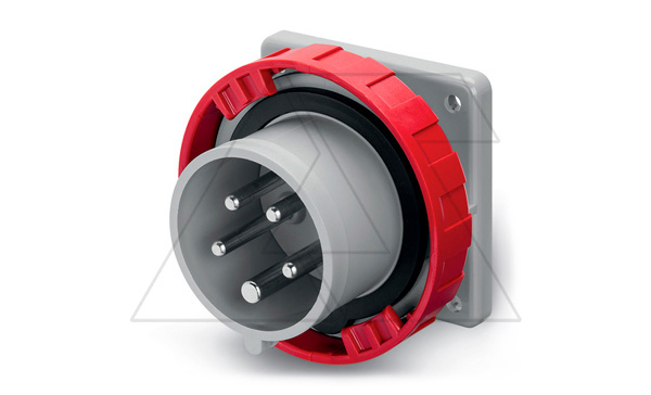 Разъем пром. силовой CEE встраиваемый, штекер, 32A, 3P+N+E 6h, 346_415VAC 50/60Hz, уст. 75x75mm, IP66/IP67/IP69, серия OPTIMA