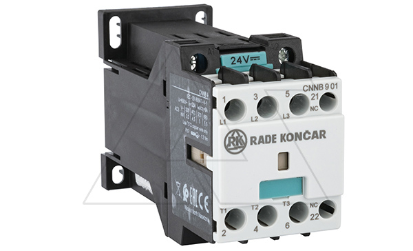 Контактор CNNB 9 01, 24VDC, 3P, 9A/(25A по AC-1), 4.5kW(400VAC), 1NC, Uk=24VDC