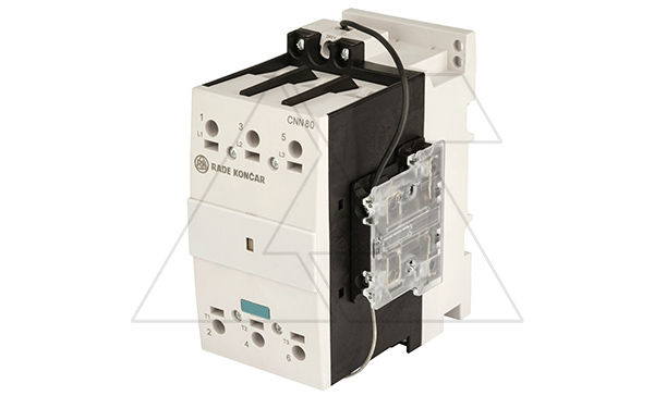 Контактор CNN 80 10, 24VDC, 3P, 80A/(95A по AC-1), 37kW(400VAC), 1NO, Uk=24VDC, Iвтяг=8,3А, Iуд=0,15А