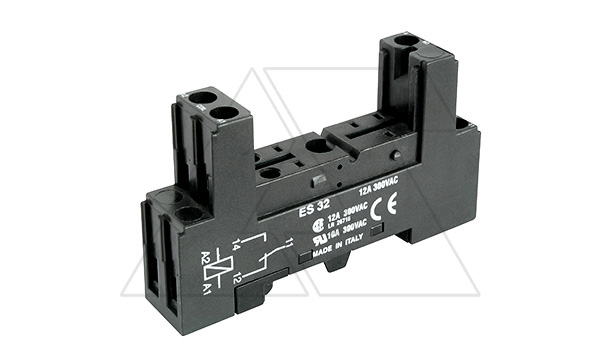 Цоколь ES32, 12A(300VAC), черный, на рейку DIN35/на панель (1xM3), для RM96-1CO