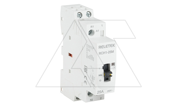 Контактор модульный RCH1-25M11, 25A, 1NO+1NC, 230VAC, с ручным управлением, 1M