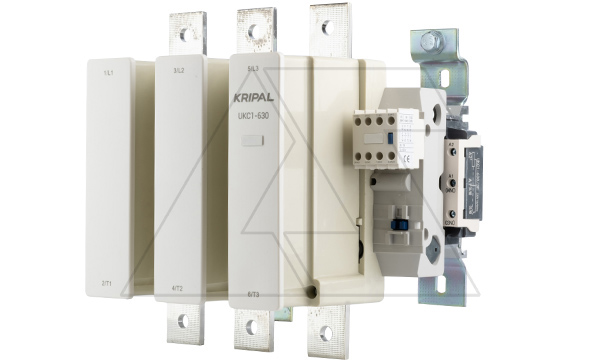 Контактор UKC1-630-22-400AC, 3P, 630A(AC-3), 1000A(AC-1), 400kW(400VAC), Uк=380-450VAC, 2NO+2NC