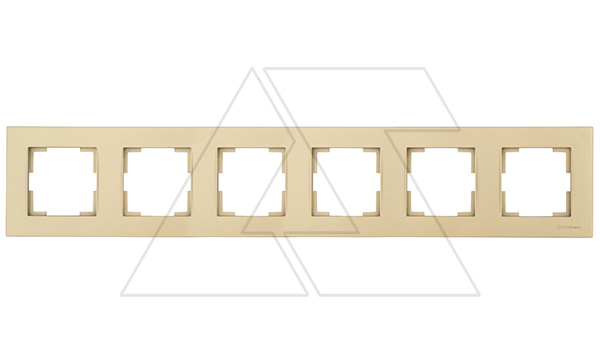 Rita - Рамка 6 постов, горизонтальный монтаж, золото доре