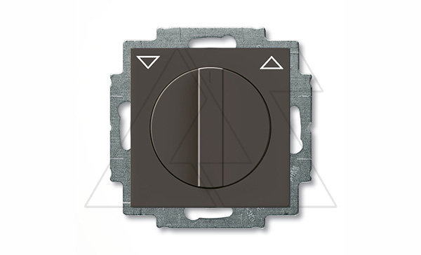 Basic 55 - Выключатель поворотный для управления рольставнями с фиксацией (шато-черный)