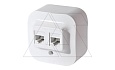 Quteo - Розетка двойная RJ11+RJ45 5E UTP, накладной монтаж, белая от интернет-магазина amperkin.by