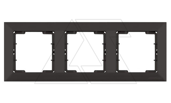 Daria - Рамка 3 поста, к механизмам серии 21, горизонтальный монтаж, черный мат