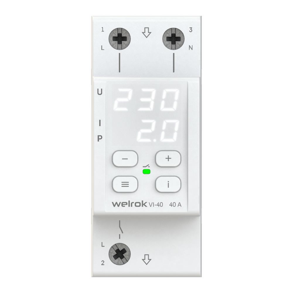 Реле напряжения c контролем тока Welrok VI-40