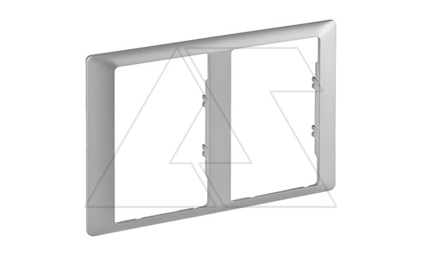 Valena Life - Рамка 2 поста для двойных розеток, алюминий