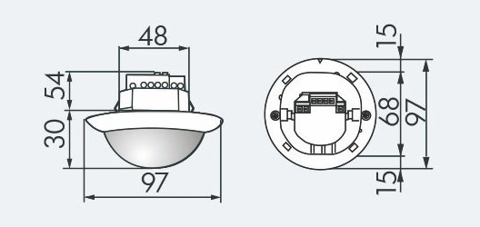 Датчик присутствия B.E.G. PD4-M-2C-C-FM