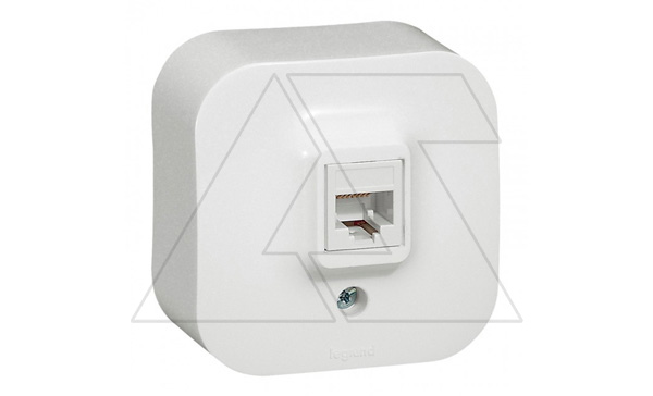 Quteo - Розетка телеф. RJ-11,накладной монтаж, белая