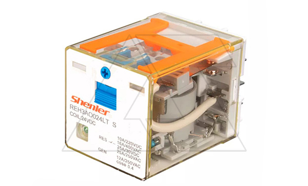Реле REH3AO024LTS, 3NO, 16A(400VAC)/ 10A(220VDC), 24VDC, мех. индикация, тест-кнопка с блокировкой, LED, магнит
