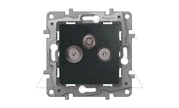 Etika - Розетка TV-RD-SAT 2дБ, 0-2400MHz на два кабеля (антрацит)