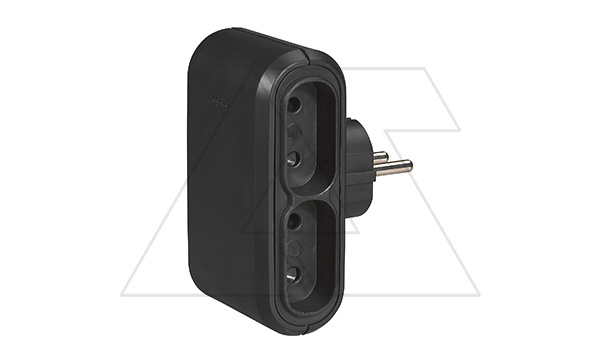 Блок многорозеточный 4х2Р, пластик, черный