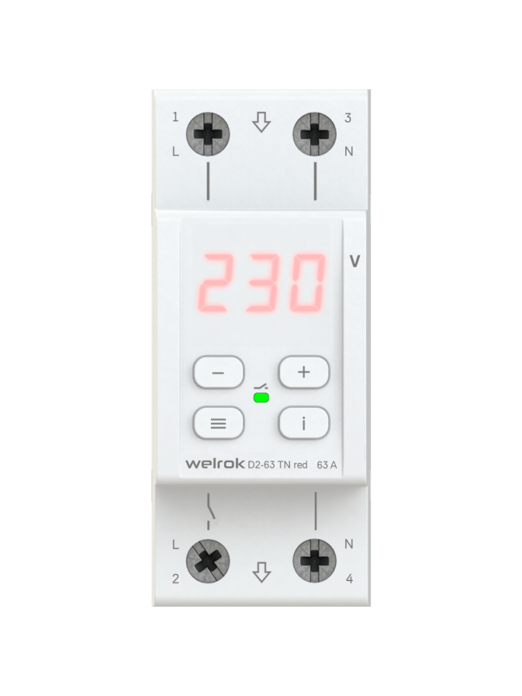 Реле напряжения welrok D2-63 TN red