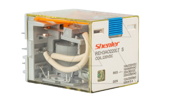Реле REH3AO220LTS, 3NO, 16A(400VAC)/ 10A(220VDC), 220VDC,  мех. инд., тест-кнопка, LED, магнит