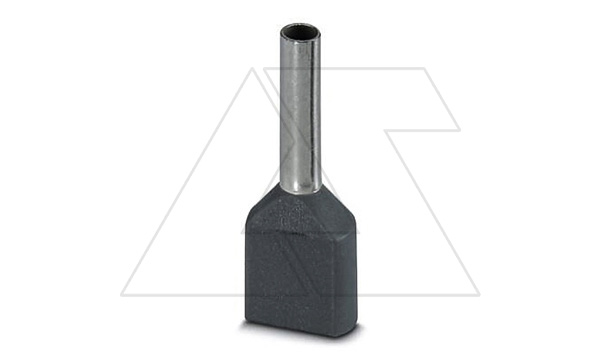 Кабельный наконечник AI-TWIN 2X 0,75 - 8 GY изолированный, двойной, сечение 0,75mm2, длина 8mm, серый (упак. 100шт.)