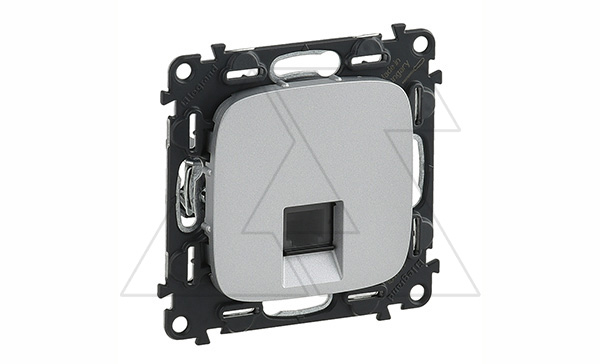 Valena Allure - Розетка телеф. 1хRJ 11 4 конт., алюминий (инд. упаковка)