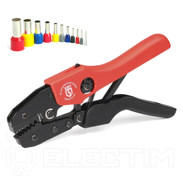 Пресс-клещи CTK-06 для обжима двойных втулочных наконечников сечением 2х0.5-2х6 мм(КВТ)