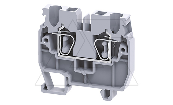 Мини-клемма проходная CXM2.5 /5x37mm, DIN15, пружинная, 2 присоед., 2,5(max 4)mm2, 24A, 1000V, серая