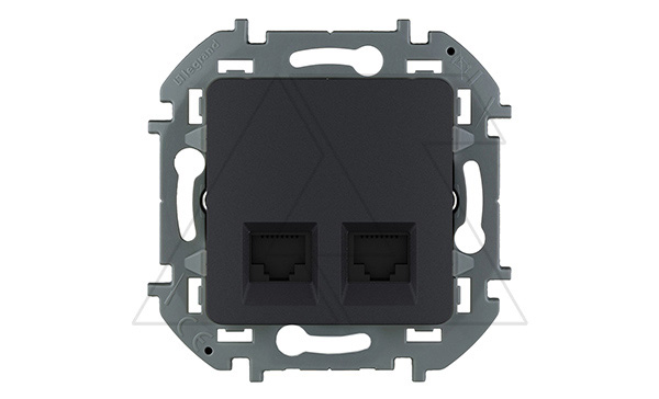 Inspiria - Розетка 2хRJ-45 UTP CAT5E (антрацит)