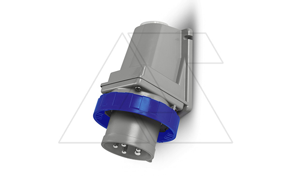 Разъем пром. силовой CEE настенный угловой, штекер, 32A, 2P+E 6h, 200_250VAC 50/60Hz, IP66/IP67/IP69, серия OPTIMA