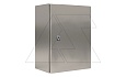 Щит ECOR моноблочный 400x300x200мм (ВxШxГ) из нерж. стали навесной с монт. панелью  однодверный, 1 язычковый замок,  дно глухое, IP66 от интернет-магазина amperkin.by