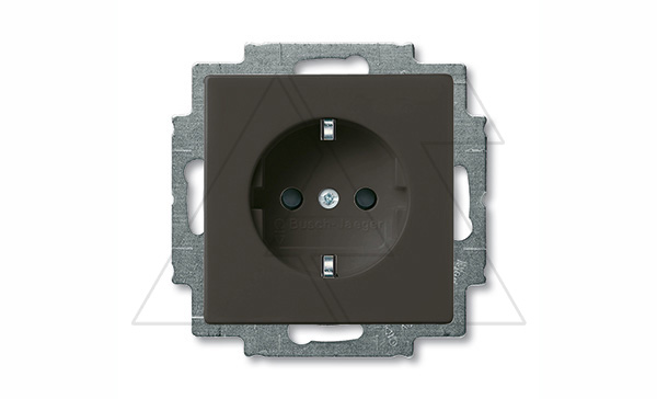 Basic 55 - Розетка 2P+E нем. стд. (шато-черный)