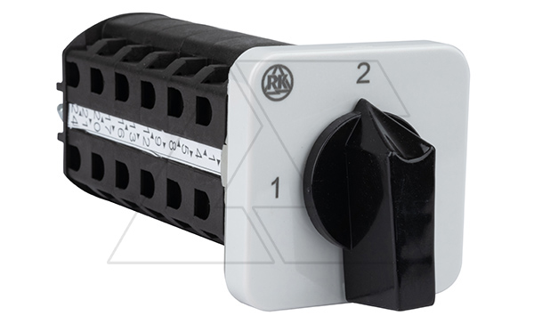 Переключатель BS 16 71K U, 6P, 20A, тип 1-2 (90°), 6NO на 1_2, без перемычек, на дверь, фронт IP41