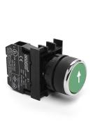 B-DOD-G-(BA-B1)-IP50 Кнопка зеленая пластиковая 1НО без фиксации вертикальная стрелка