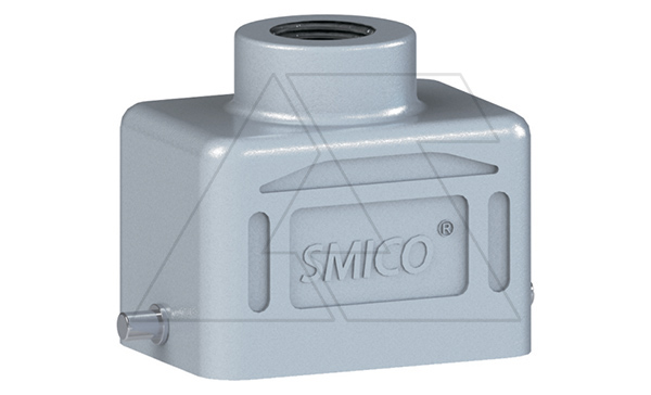 Корпус разъема, размер H6B, кабельный, верхний ввод M20, металл, IP65, RAL 7037