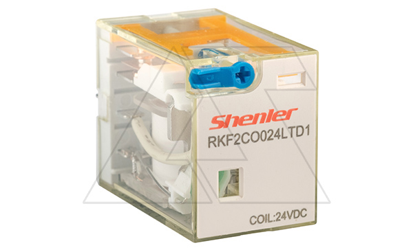 Реле RKF2CO024LTD1, 2CO, 12A(250VAC/30VDC), 24VDC, мех. индикация, тест-кнопка с блокировкой, диод +A1/-A2, LED