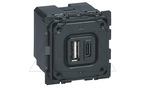 Celiane - Розетка 2хUSB с зарядным устройством 3000mA, Type A+C, без лицевой панели