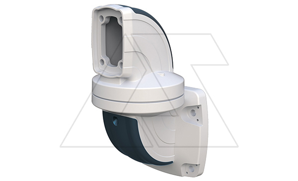 Держатель поворотный (310°) настенные ETR045, горизонтальный выход, ⌀130мм, RAL7035/RAL5020, m=1,94кг