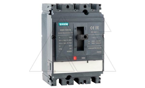 Выключатель-разъединитель SDM6-160NA 3P, In=160A, без расцепителя, t=60K