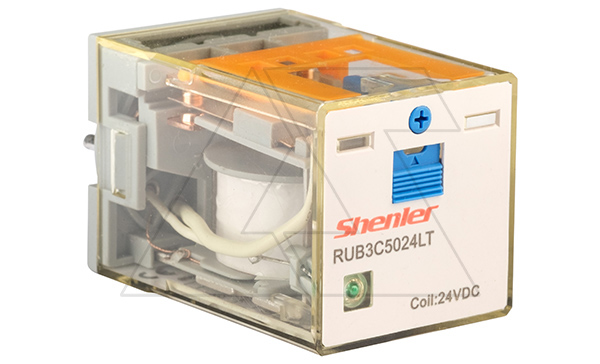 Реле RUB3C5024LT, 3CO, 10A(250VAC/24VDC), 24VDC, мех. инд., тест-кнопка с блокировкой, LED