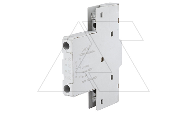 Блок-контакт вспом. SDM7-80-AN11, 1NO+1NC, 3.3A(240V AC15)/6A(24V DC13), боковой монтаж справа, для  SDM7-80, серый