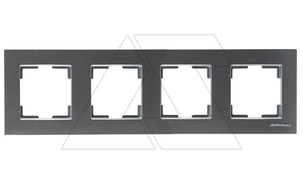 Rita - Рамка 4 поста, горизонтальный монтаж, нерж. сталь