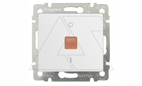 Valena - Выключатель двухполюсный с индикацией 16А, белый