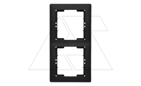 Daria - Рамка 2 поста, к механизмам серии 21, вертикальный монтаж, черный мат