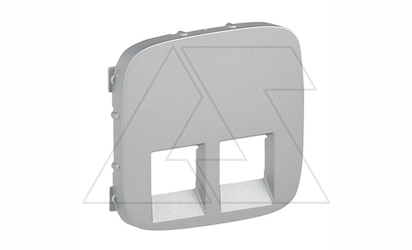 Valena Allure - Лицевая панель для двойных телефонных/информационных розеток, алюминий