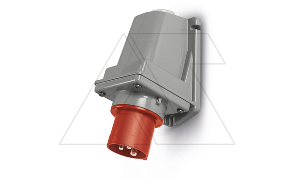 Разъем пром. силовой CEE настенный угловой, штекер, 16A, 3P+N+E 6h, 346_415VAC 50/60Hz, IP44/IP54, серия OPTIMA