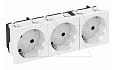 Розетка STD-D3 RW3, 3х2P+E нем.ст., со смещением контактов 33°, пруж. зажимы, защ. шторки (белый) от интернет-магазина amperkin.by