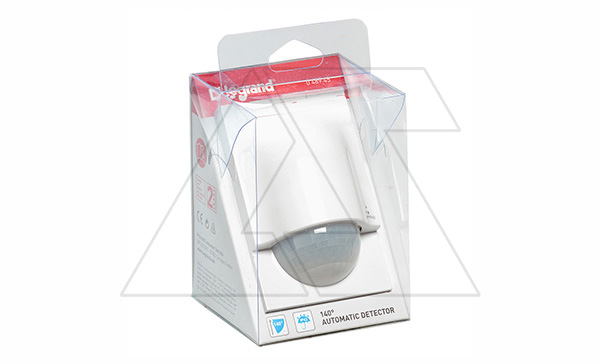 Датчик движения настенный 140°, 1000Вт для ламп накал. и галог, 250Вт флуорисц. и LED, блистер