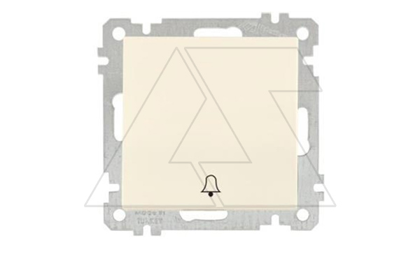 21 - Выключатель кнопочный, символ - звонок, пруж. зажимы, сл.кость