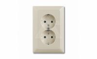 Basic 55 - Розетка 2x2P+E нем. стд. (шампань)
