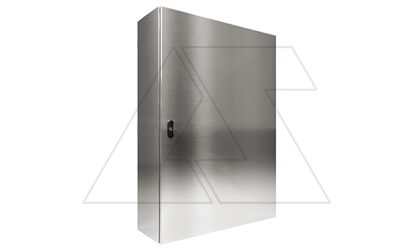 Щит ECOR моноблочный 1200x600x300мм (ВxШxГ) из нерж. стали навесной с монт. панелью однодверный, ригельный замок, дно глухое, IP66