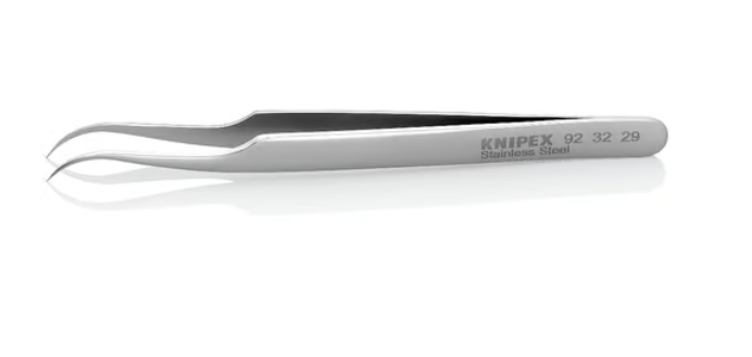 Пинцет ESD прецизионный, гладкие губки, длинные кончики, антистатический, L-135 мм, нержавеющая хром