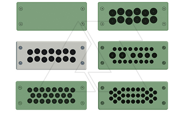 Панель кабельного ввода с фланцами для щита EC 148x60мм, кол-во вход. x диаметр в мм: 14x5,0-11,5, IP65